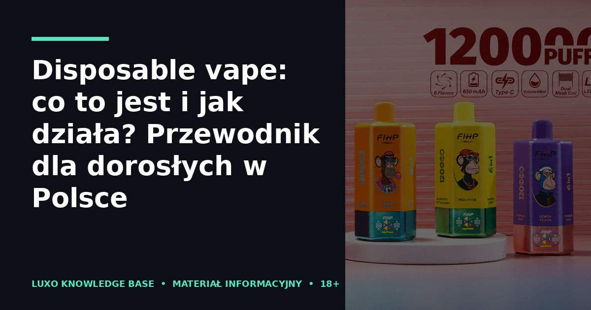 Disposable vape: co to jest i jak działa? Przewodnik dla dorosłych w Polsce