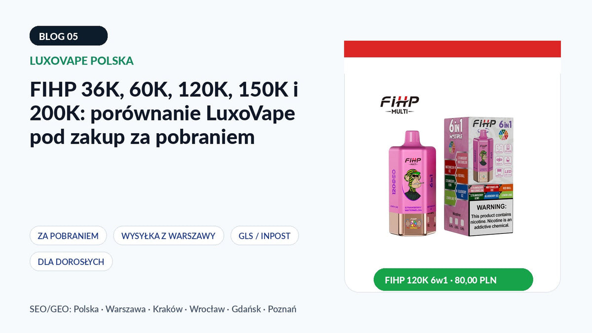 FIHP 36K, 60K, 120K, 150K i 200K: porównanie LuxoVape pod zakup za pobraniem