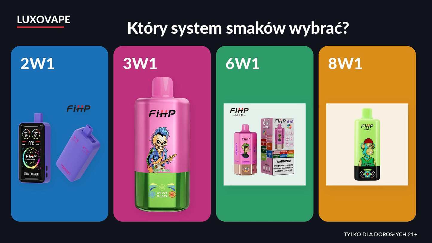 Vape 2w1, 3w1, 6w1 czy 8w1 – który system smaków wybrać?