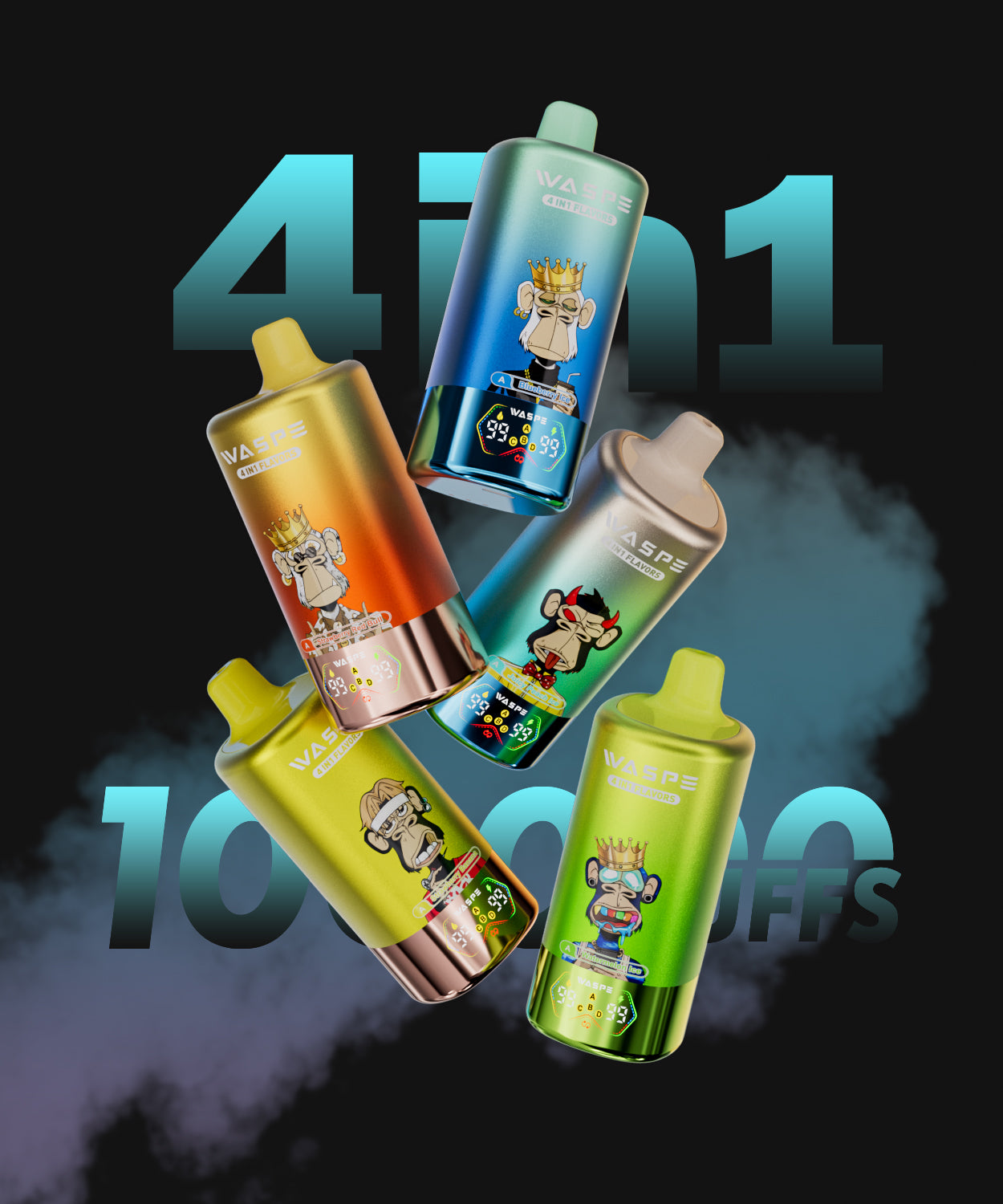 WASPE 100,000 Puffs 4-in-1 Multi Tastes Vape